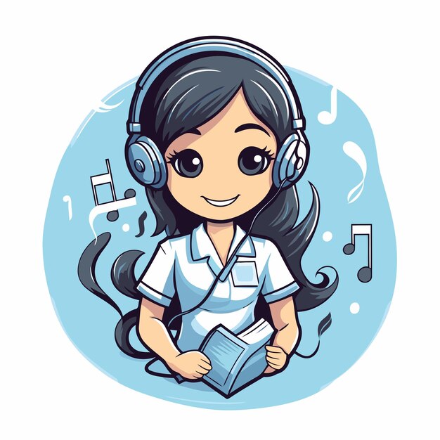 cute-girl-headphones-holding-book-listening-music